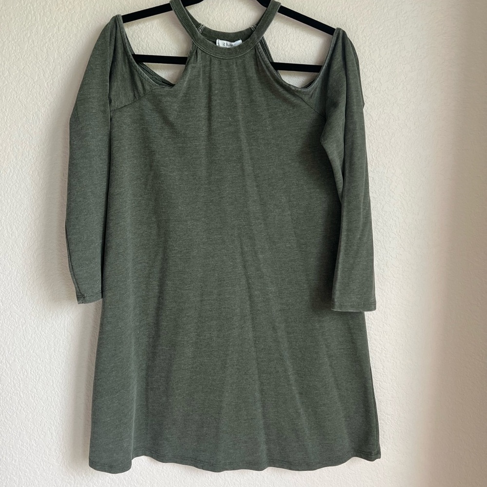 Green Women's Cold Shoulder Mini Dress
